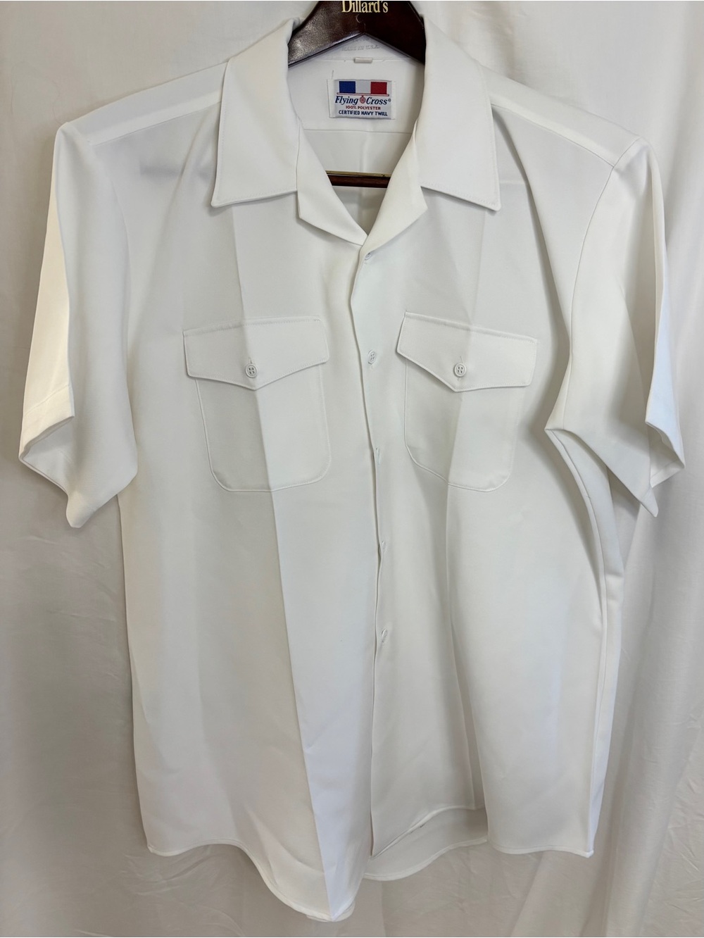 Flying Cross Uniform Shirt Men’s XL White Short Sleeve